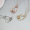 PolishedPlus Personalized Love Heart Shape Pendant Necklace Custom Name Beads For Women Mom Jewelry Christmas Mother's Day Gift