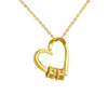 PolishedPlus Personalized Love Heart Shape Pendant Necklace Custom Name Beads For Women Mom Jewelry Christmas Mother's Day Gift