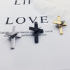 PolishedPlus Prayer Cross Ring pendant 10pcs/lot diy jewelry necklace charms gold black colour Punk Necklace