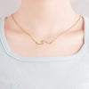 PolishedPlus Stainless Steel With Crystal Wave Necklace Pendant Beach Surfer Jewelry for Women Ocean Wave Charm Choker Necklaces