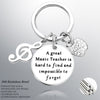 PolishedPlus keychain A great Music Teacher stainless steel Teacher's Day Gifts Letter personalized gift