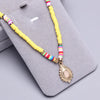 Polymer Clay beads Chain Bohemian Necklace Soft Pottery Choker stainless steel Golden Pendant Colorful Handmade for Women Gift