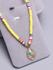 Polymer Clay beads Chain Bohemian Necklace Soft Pottery Choker stainless steel Golden Pendant Colorful Handmade for Women Gift