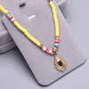Polymer Clay beads Chain Bohemian Necklace Soft Pottery Choker stainless steel Golden Pendant Colorful Handmade for Women Gift