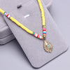 Polymer Clay beads Chain Bohemian Necklace Soft Pottery Choker stainless steel Golden Pendant Colorful Handmade for Women Gift