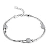 Popular 925 Sterling Silver Bangles Korean Fashion Transfer Beads Round Multi-layer For Women Bracelets Silver Jewelry Gifts
