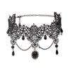 Popular Black Lace Chain Choker Necklace For Women's Water Drop Pendant Collar Chain Necklaces Jewelry Christmas Gifts