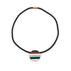 Popular Black Woven Leather Necklace Multicolor Splicing Manual Square Pendant Fashionable Magnet Buckle Jewelry Sale