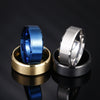 Popular Charm 8mm Matte Stainless Steel Men's Ring Simple  Jewelry Black Blue Gold