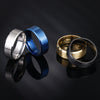 Popular Charm 8mm Matte Stainless Steel Men's Ring Simple  Jewelry Black Blue Gold