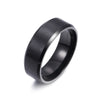 Popular Charm 8mm Matte Stainless Steel Men's Ring Simple  Jewelry Black Blue Gold