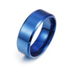 Popular Charm 8mm Matte Stainless Steel Men's Ring Simple  Jewelry Black Blue Gold
