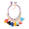Popular Ethnic Necklace Bohemia Colorful Velvet Tassel Pendant Choker Neck Boho Collar Silk Thread Rope Chain Necklace for Women