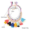 Popular Ethnic Necklace Bohemia Colorful Velvet Tassel Pendant Choker Neck Boho Collar Silk Thread Rope Chain Necklace for Women
