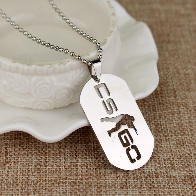 Popular Game CS GO Pendant Necklace Charm Silver Color Sniper Shape Jewelry Accessories For Men Statement Necklace
