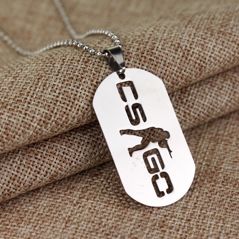 Popular Game CS GO Pendant Necklace Charm Silver Color Sniper Shape Jewelry Accessories For Men Statement Necklace