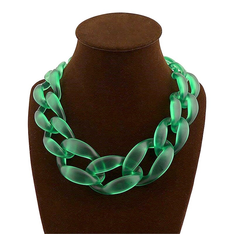 Popular Hyperbole Jewelry Acrylic Resin Thick necklace Matte Choker Necklace Women for Party