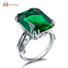 Popular Party Vintage Finger Rings Lab Emerald CZ Stone Pure 925 Sterling Silver Ring for Women Gifts Fine Jewelry Size 4 11