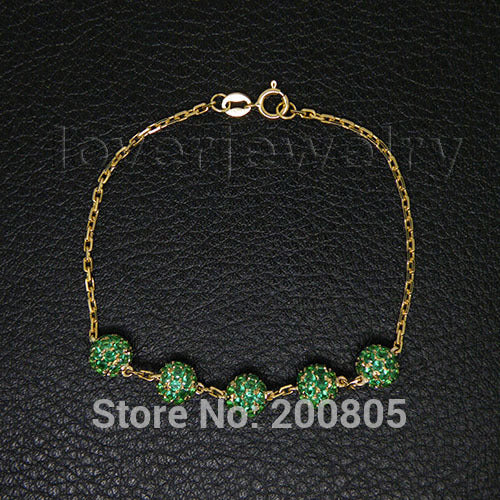 Popular Vintage Solid 18kt Yellow Gold Natural Green Emerald Bracelet NA0020