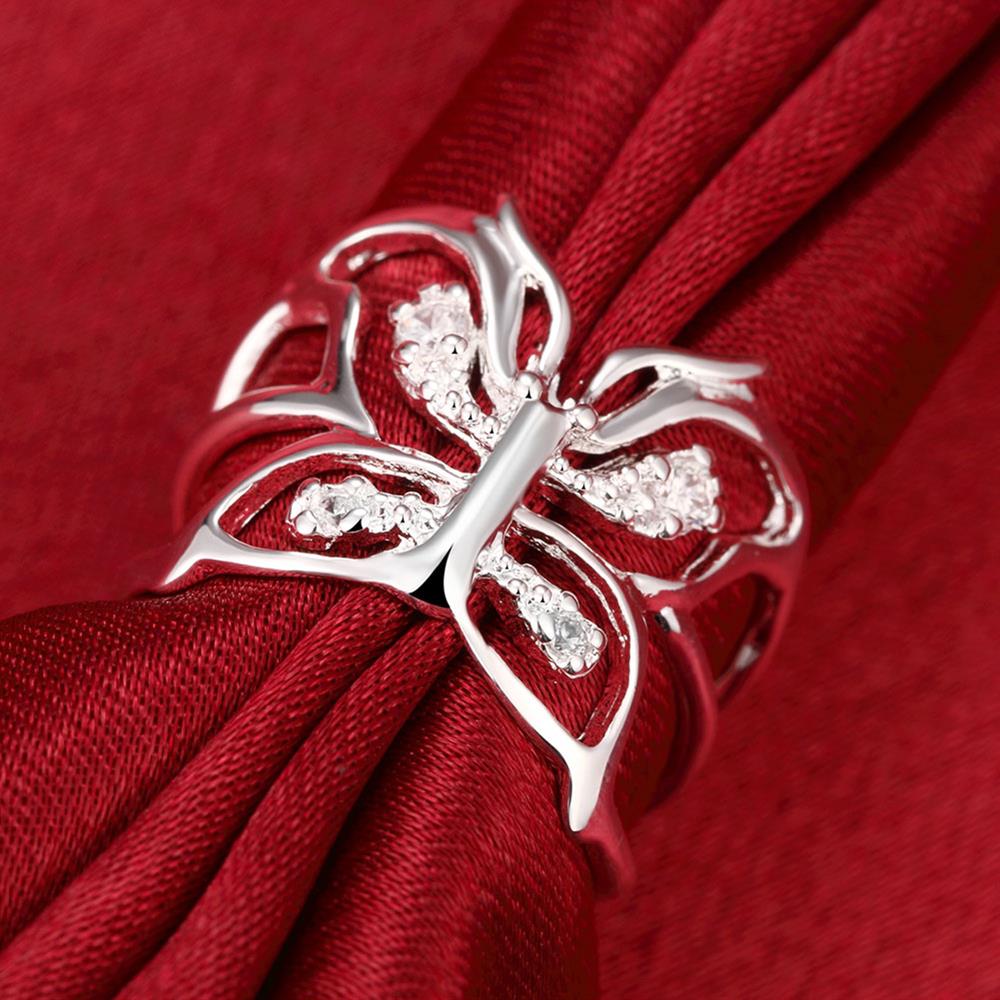 Popular brands 925 Sterling Silver Crystal butterfly Rings For Women adjustable wedding accessories Party gifts Jewelry