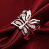 Popular brands 925 Sterling Silver Crystal butterfly Rings For Women adjustable wedding accessories Party gifts Jewelry