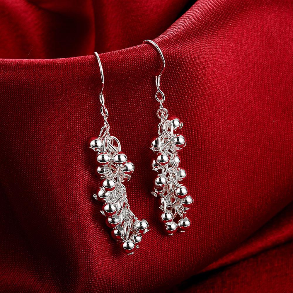 Popular brands 925 Sterling Silver Grape beads pendant earrings necklace Jewelry set for women wedding party Couple gift