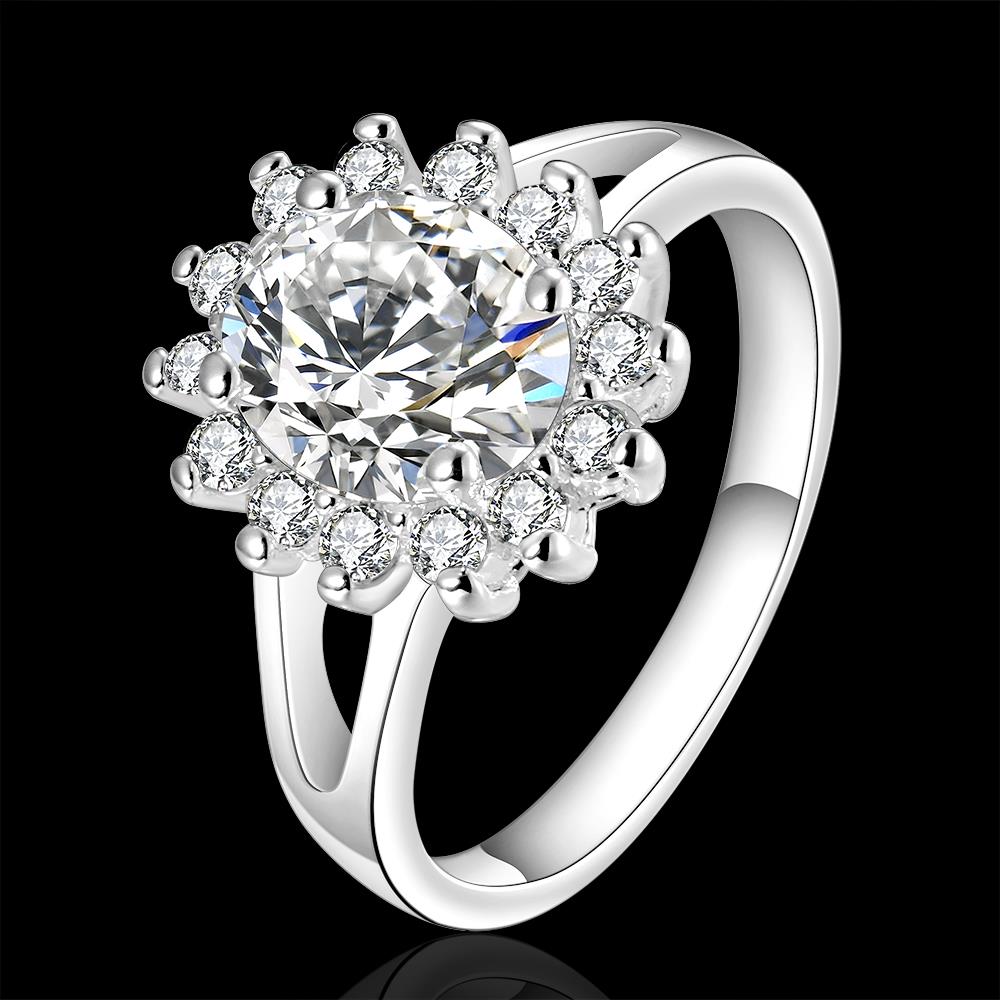 Popular brands 925 Sterling Silver crystal flower moissanite diamond Rings For Women Wedding Party Gifts Jewelry