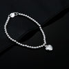 Popular brands 925 sterling Silver Heart beads chain Bracelet for Women party wedding accessories designer Jewelry gifts