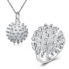 Popular brands 925 sterling Silver classic Fireworks Pendant necklace ring Jewelry set for women wedding Party Gifts