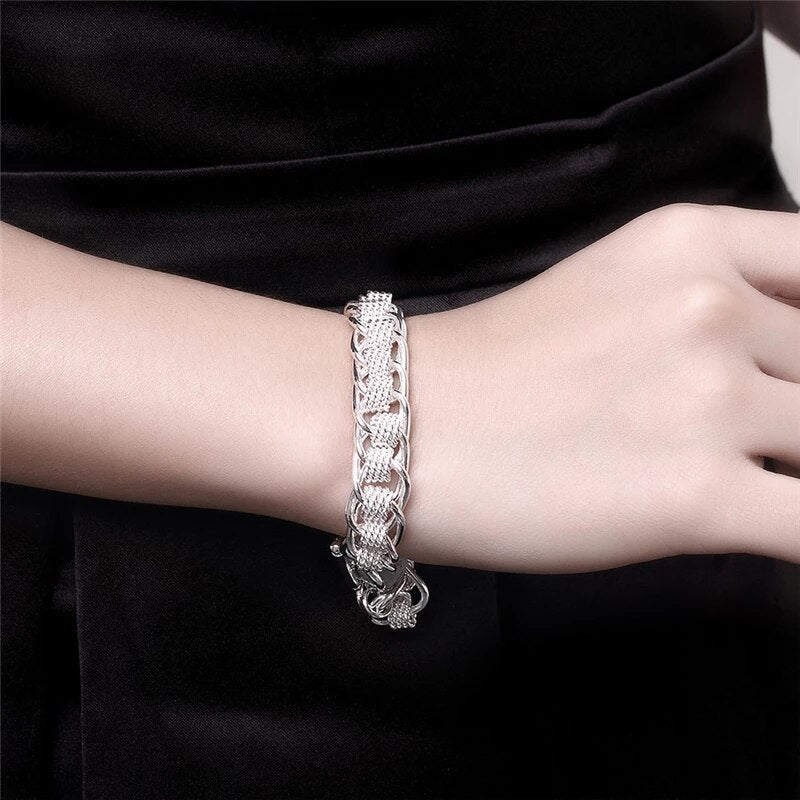 Popular brands 925 sterling silver creativity circle Bracelets for woman man Wedding party Gifts noble designer jewelry