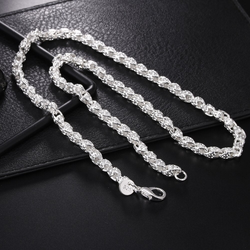 Popular brands 925 sterling silver geometry Bracelets necklaces for women party wedding accessories jewelry sets gifts