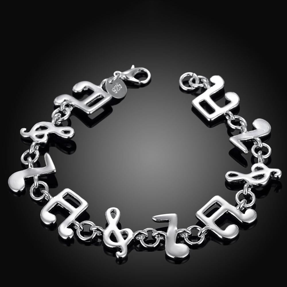 Popular brands Pretty Music note 925 sterling silver Bracelets for woman fine  fine jewelry Wedding party gifts