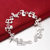 Popular brands Pretty Music note 925 sterling silver Bracelets for woman fine  fine jewelry Wedding party gifts