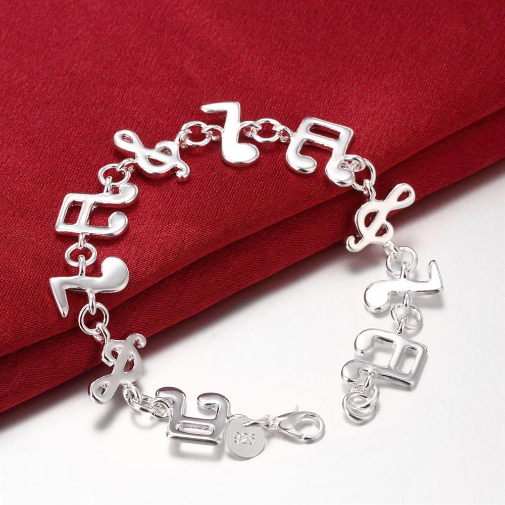 Popular brands Pretty Music note 925 sterling silver Bracelets for woman fine  fine jewelry Wedding party gifts