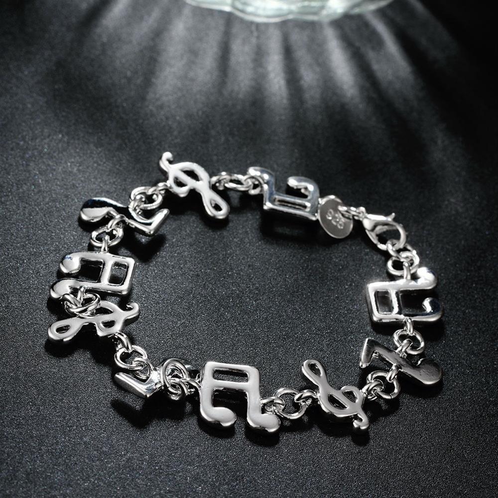 Popular brands Pretty Music note 925 sterling silver Bracelets for woman fine  fine jewelry Wedding party gifts