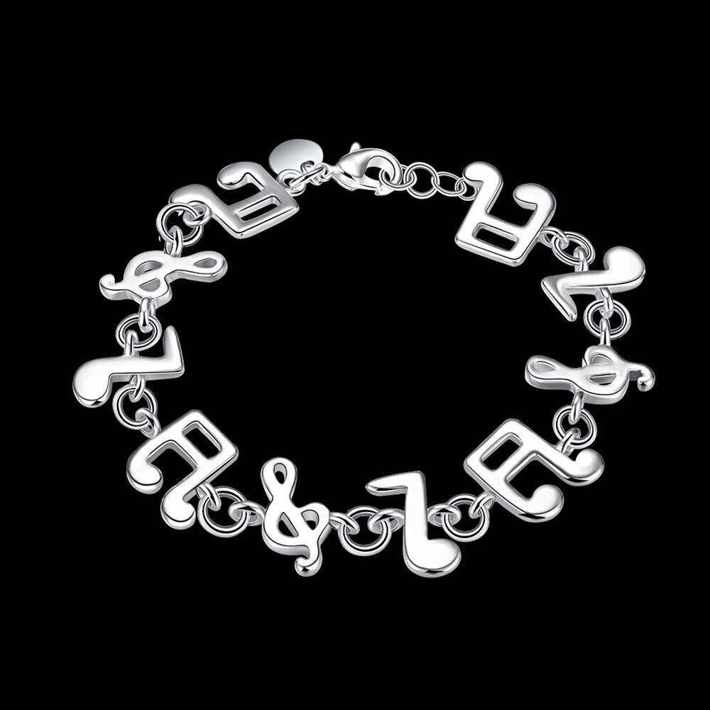 Popular brands Pretty Music note 925 sterling silver Bracelets for woman fine  fine jewelry Wedding party gifts