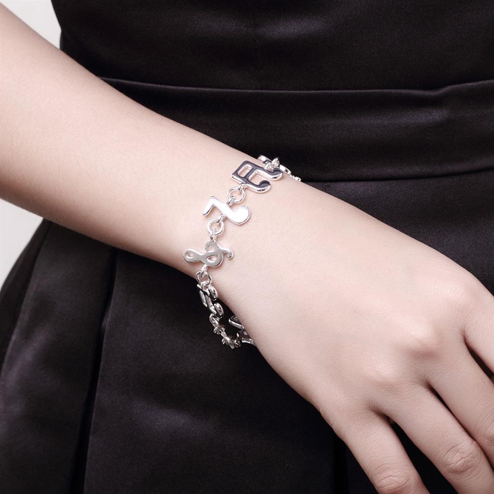 Popular brands Pretty Music note 925 sterling silver Bracelets for woman fine  fine jewelry Wedding party gifts