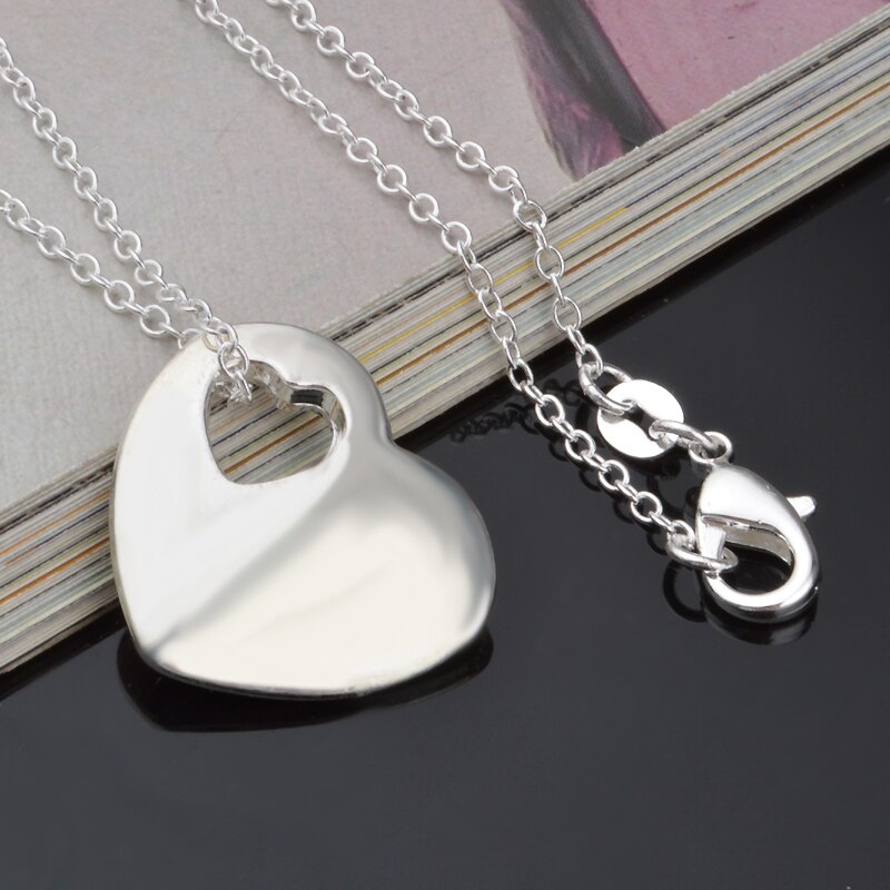 Popular brands Romantic Heart Pendant 925 Stamped Silver Necklace for Women streetwear Party Wedding Jewelry gifts