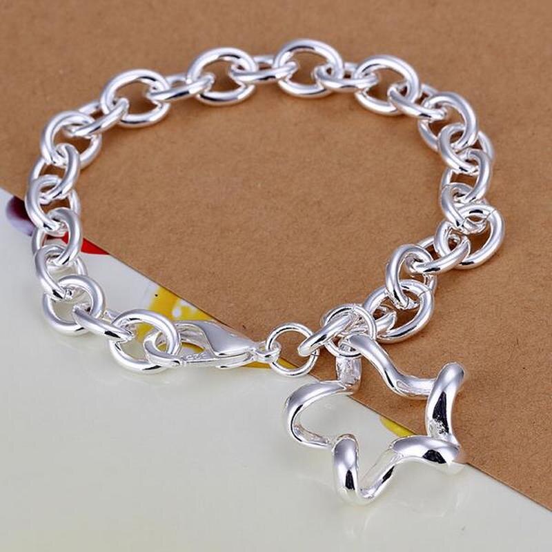 Popular brands beautiful star Pendant 925 sterling silver Bracelets for woman classic wedding party Gifts Jewelry