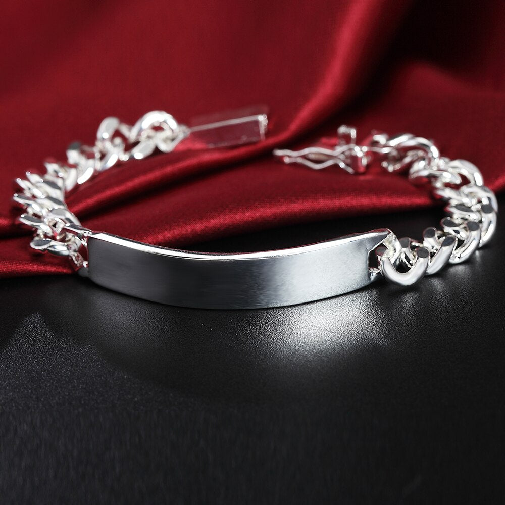 Popular brands classic 10MM geometry chain 925 sterling silver Bracelets for man women Wedding party gifts fine jewelry