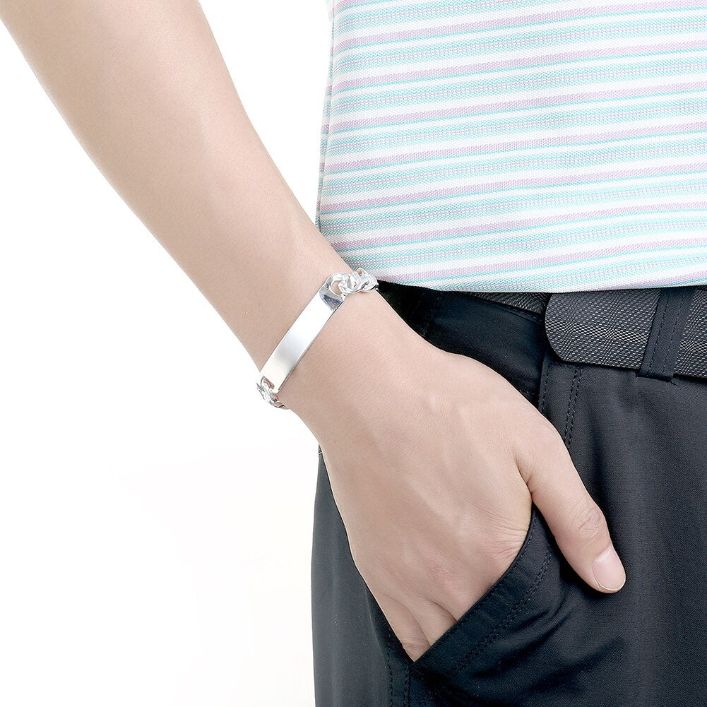 Popular brands classic 10MM geometry chain 925 sterling silver Bracelets for man women Wedding party gifts fine jewelry