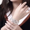 Popular brands weave wide bangles 925 sterling Silver cuff bracelets for Women noble Wedding Party Gifts Jewelry