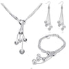 Popular designer 925 Sterling Silver tassels beads Bracelets necklace earring Jewelry set Party wedding accessories gift