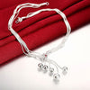 Popular designer 925 Sterling Silver tassels beads Bracelets necklace earring Jewelry set Party wedding accessories gift
