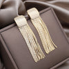 Popular jewelry in Europe and America 18K gold plating geometric long tassel chain earrings Elegant women's party