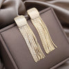 Popular jewelry in Europe and America 18K gold plating geometric long tassel chain earrings Elegant women's party