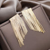 Popular jewelry in Europe and America 18K gold plating geometric long tassel chain earrings Elegant women's party