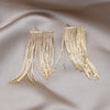 Popular jewelry in Europe and America 18K gold plating geometric long tassel chain earrings Elegant women's party