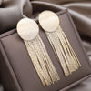 Popular jewelry in Europe and America 18K gold plating geometric long tassel chain earrings Elegant women's party