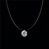 Female Transparent Fishing Line Necklace Silver Invisible Chain Necklace Women Rhinestone Choker Necklace Collier Femme